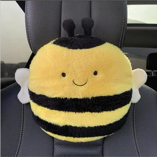 Ins Little Bee Small Fresh Seat Belt Cover Car Lumbar Headrest Neckpillow Interior Accessories  VehiDecors   