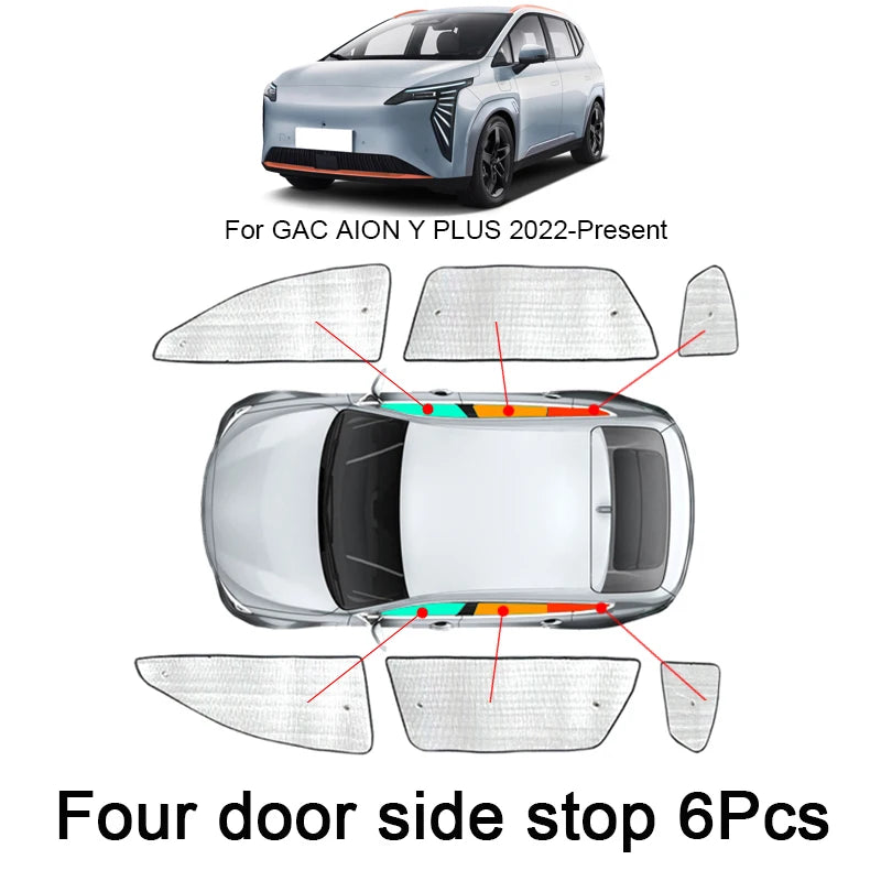 Car Sunshades UV Protect Cover Side Windows Curtain Sun Shade Visor For GAC AION Y PLUS 2022-2025 Front Windshield Accessory  VehiDecors 4pcs car door  