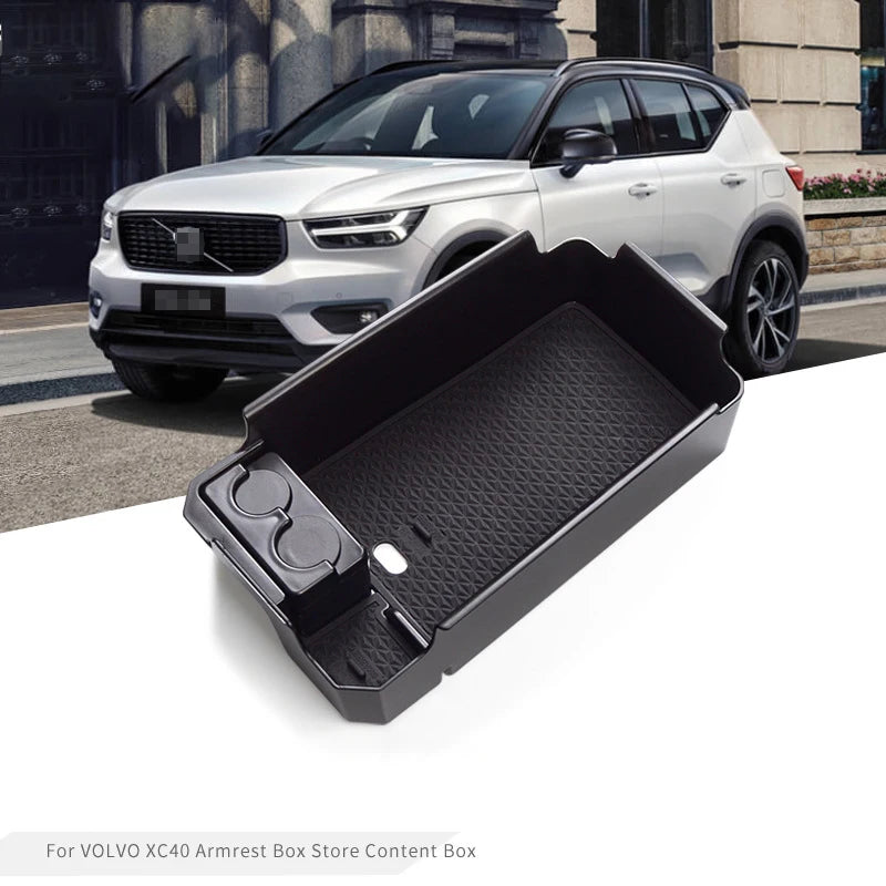 Car Center Console Armrest Storage Box For Volvo XC40 2018 2019 2020 Central Storage Organizer Container Tray Accessories  VehiDecors   