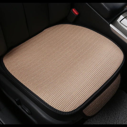 Car Seat Cover Breathable Ice Silk Four Seasons Luxury Seat Cushion Protector Pad Front Pad Car Accessories Interior  VehiDecors 1 front beige CHINA 