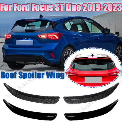 For Ford Focus MK4 ST-Line Hatchback 2018-2023 Maxton Style Rear Trunk Roof Spoiler Extensions Flaps Wing ABS Black Tuning  VehiDecors   