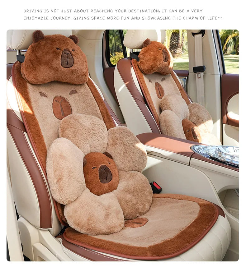Creative Cartoon Car Seat Cushion Pad Soft Plush Auto Seat Cushion Cover Interior Decoration Car Accessories  VehiDecors   