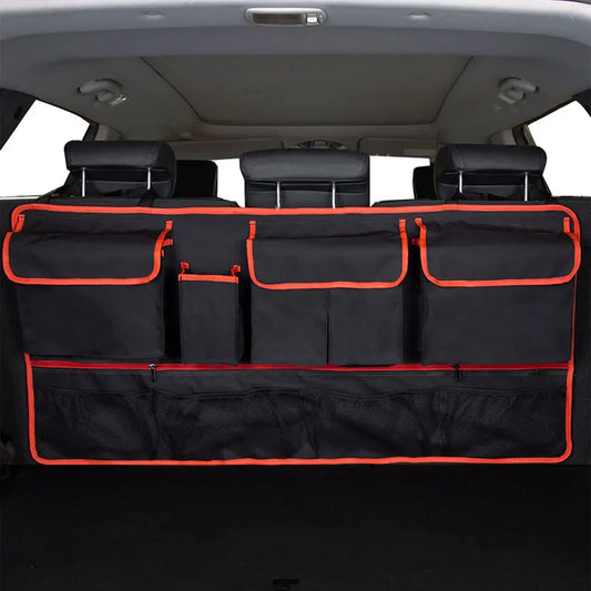 Car Trunk Storage Bag 10-Pocket Oxford Cloth Seat Back Organizer with Zipper Mesh Universal for Suv Sedan Hatchback  VehiDecors   