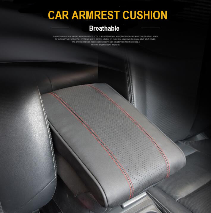 Leather Car Armrest Cushion Pad Universal Black Center Console Auto Seat Armrests Box Protection Cover Hand Increase Supports  VehiDecors   