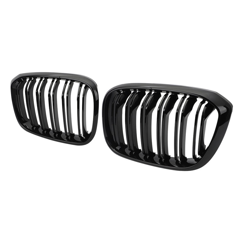 Double Slat Car Front Grill Grilles Kidney Grill For BMW 3 4 X3 G01 G08 X4 G02 2018 2019 2020 2021 Racing Grilles Car Styling  VehiDecors Gloss Black  