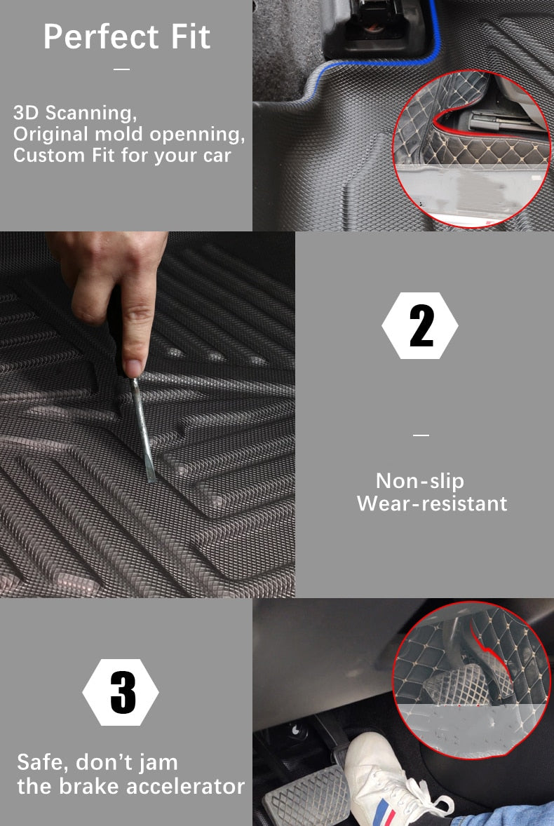Great Wall Poer Car Interior Accessories Floor Mat for GWM Poer Durable TPE ECO Material Carpet Full Set Front and Back Car Mat  vehidecors   