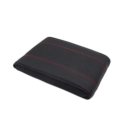 Leather Car Armrest Cushion Pad Universal Black Center Console Auto Seat Armrests Box Protection Cover Hand Increase Supports  VehiDecors black  