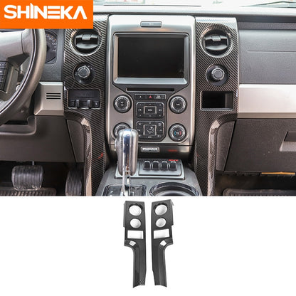 SHINEKA Carbon Fiber Stickers For Ford F150 Car Interior Decoration Cover Accessories For Ford F150 Raptor 2009-2014 Car Styling  VehiDecors   