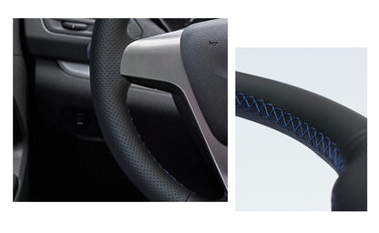 Hand-stitched Black PU Artificial Leather Car Steering Wheel Cover for Lada Vesta 2015 2016 2017 2018 2019 2020 Xray 2015-2020  VehiDecors   