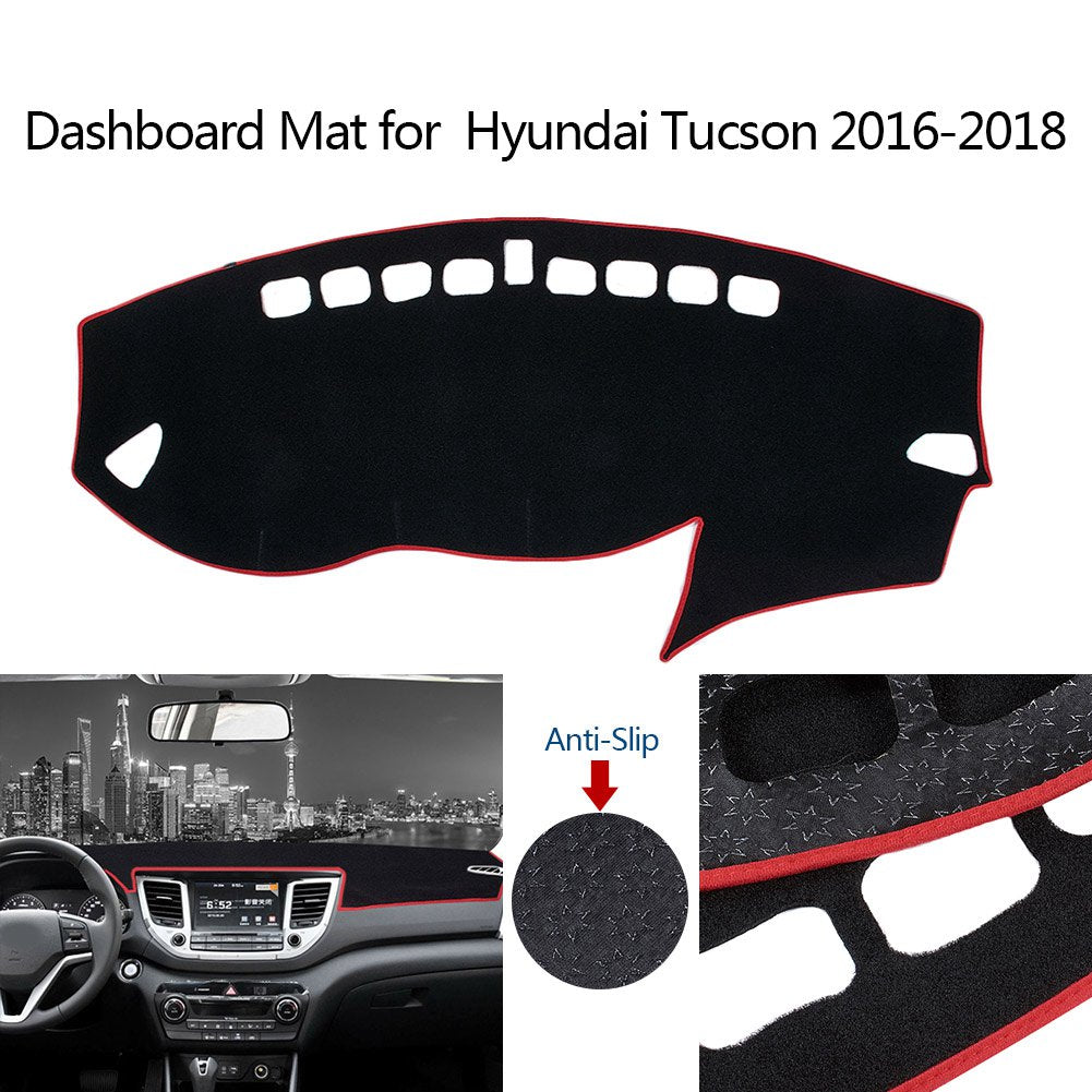 Car Dashboard Cover For Hyundai Tucson 2016-2018 2019-2021 Dashmat Pad Dashboard Carpet Dash Mat Sun Shade Left Hand Drive  vehidecors   