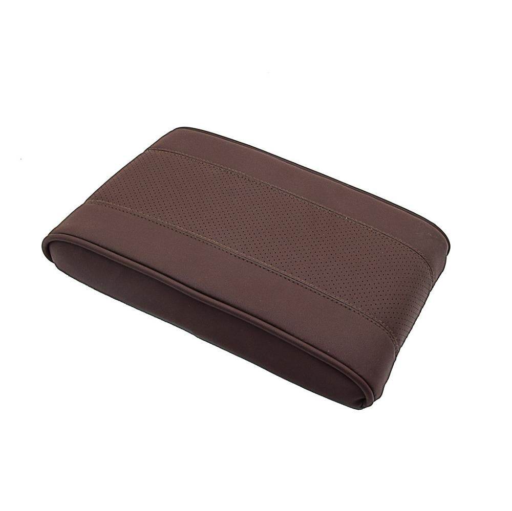 Leather Car Armrest Cushion Pad Universal Black Center Console Auto Seat Armrests Box Protection Cover Hand Increase Supports  VehiDecors coffee  