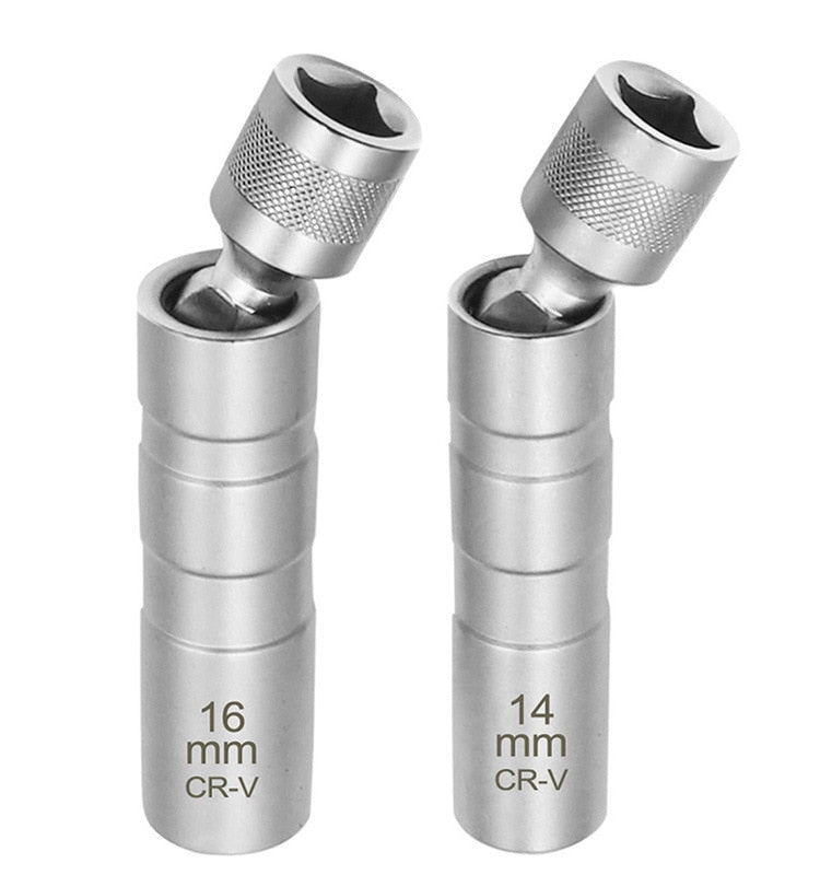 14/16mm Car Repairing Tool Spark Plug Socket Wrench Magnetic 12 Angle Spark Plug Removal Tool Thin Wall 3/8&quot; Drive Sockets  VehiDecors   