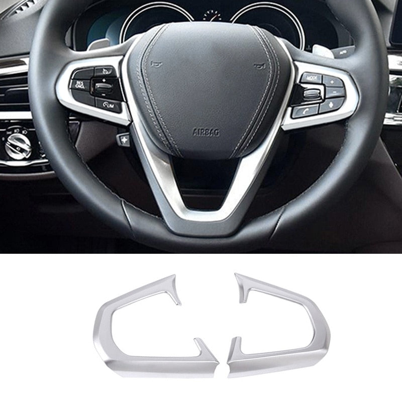 For BMW 5 Series G30 G31 17-18 2PCS Chrome ABS Rear Side Air Outlet Cover Trim Car Interior Supplies  VehiDecors steering wheel  