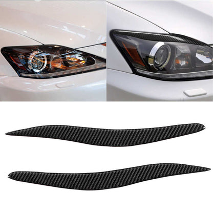 1 Pair Carbon Fiber Car Styling Headlight Eyebrow Eyelids Cover Trim Sticker Fit for Lexus IS250 IS300 2006‑2012  VehiDecors Default Title  